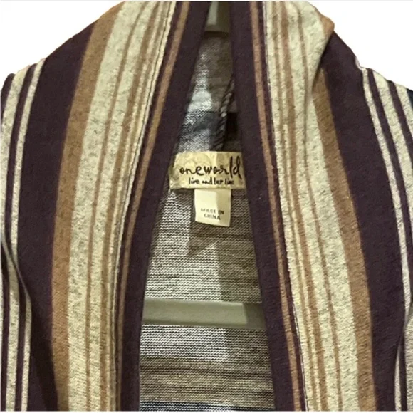 One World Striped Open Cardigan - Picture 3 of 6